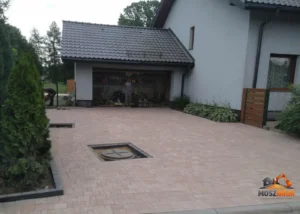 Elegancki podjazd brukowany kostką betonową, żory I MoszBruk
