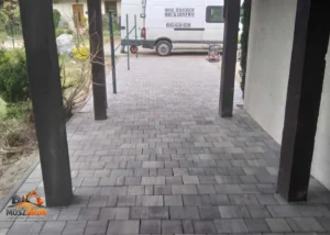 Elegancki podjazd brukowany kostką betonową, żory I MoszBruk
